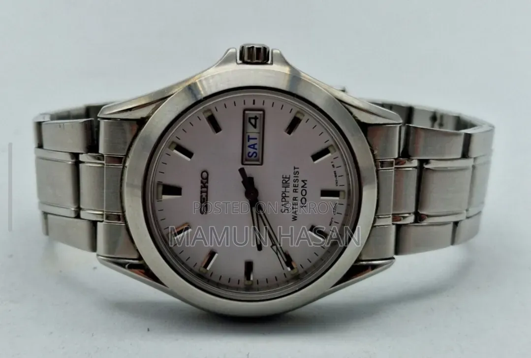 Seiko V743-8b50 Supphire 100 M White Dial Daydate Automatic Mans Watch