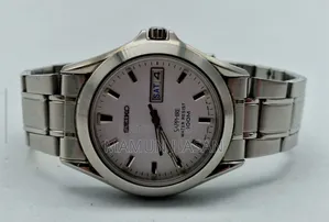 Seiko V743-8b50 Supphire 100 M White Dial Daydate Automatic Mans Watch