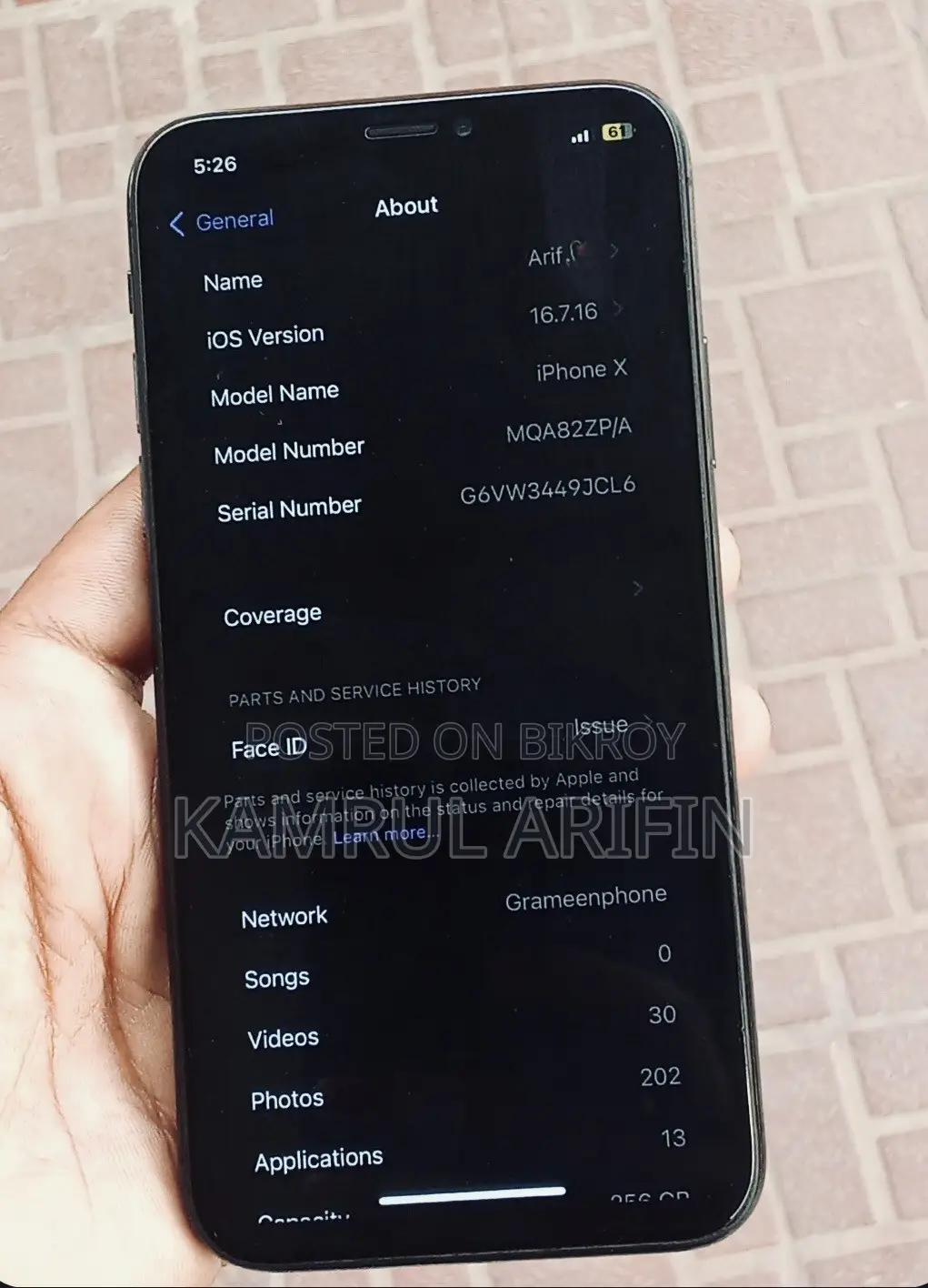 Apple iPhone X 256 GB Blue