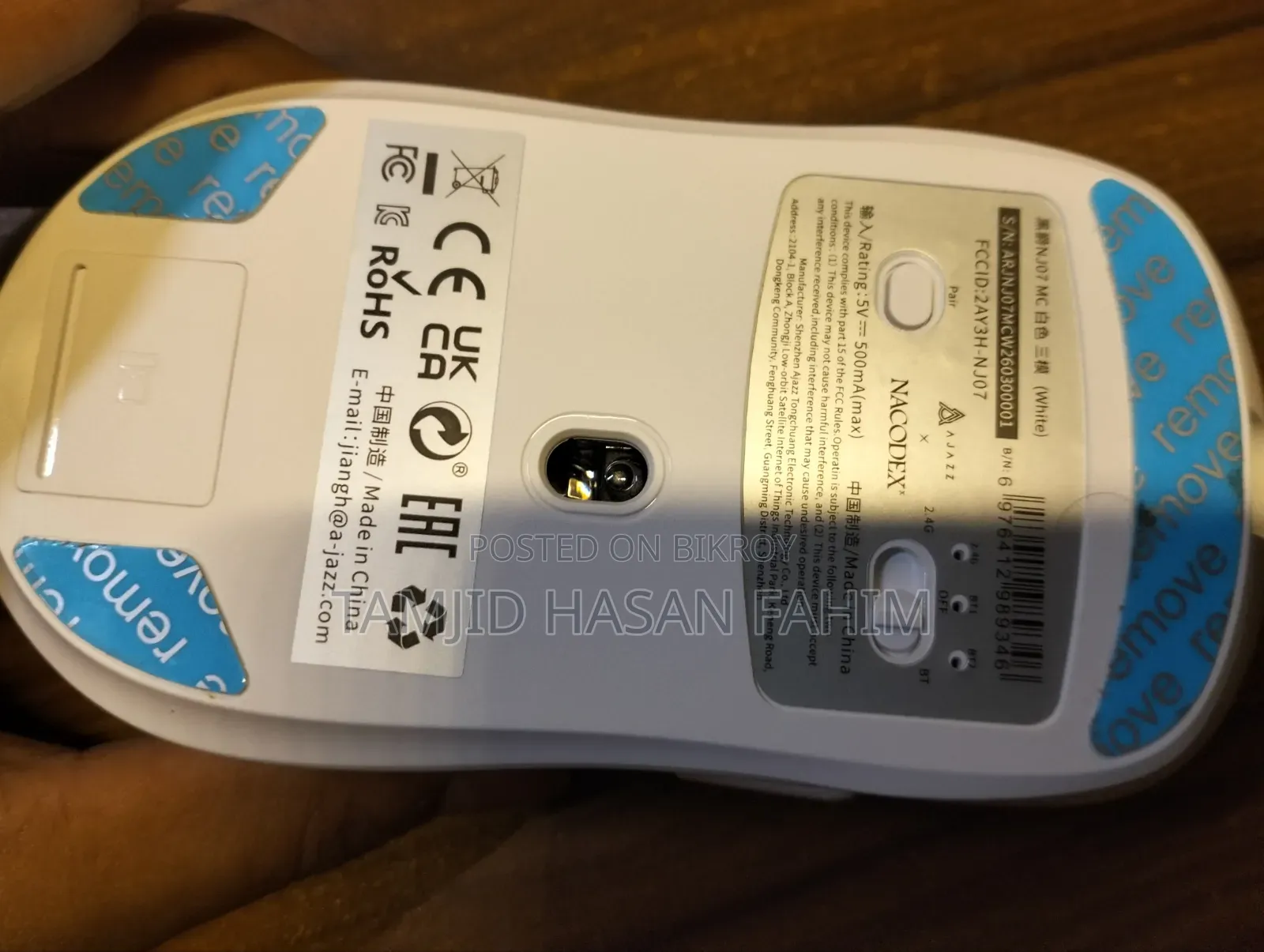 Ajazz NJ07 MC Tri-Mode Ergonomic Gaming Mouse