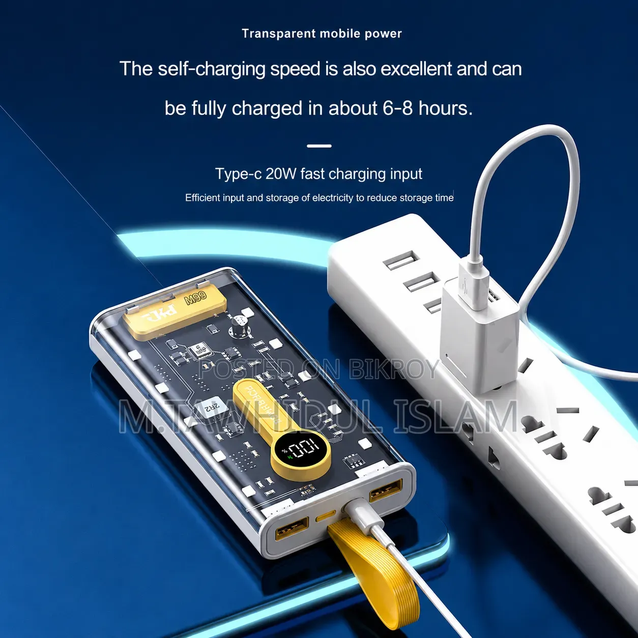 20,000mAh Large Capacity Fast Charging Power Bank With LED Display