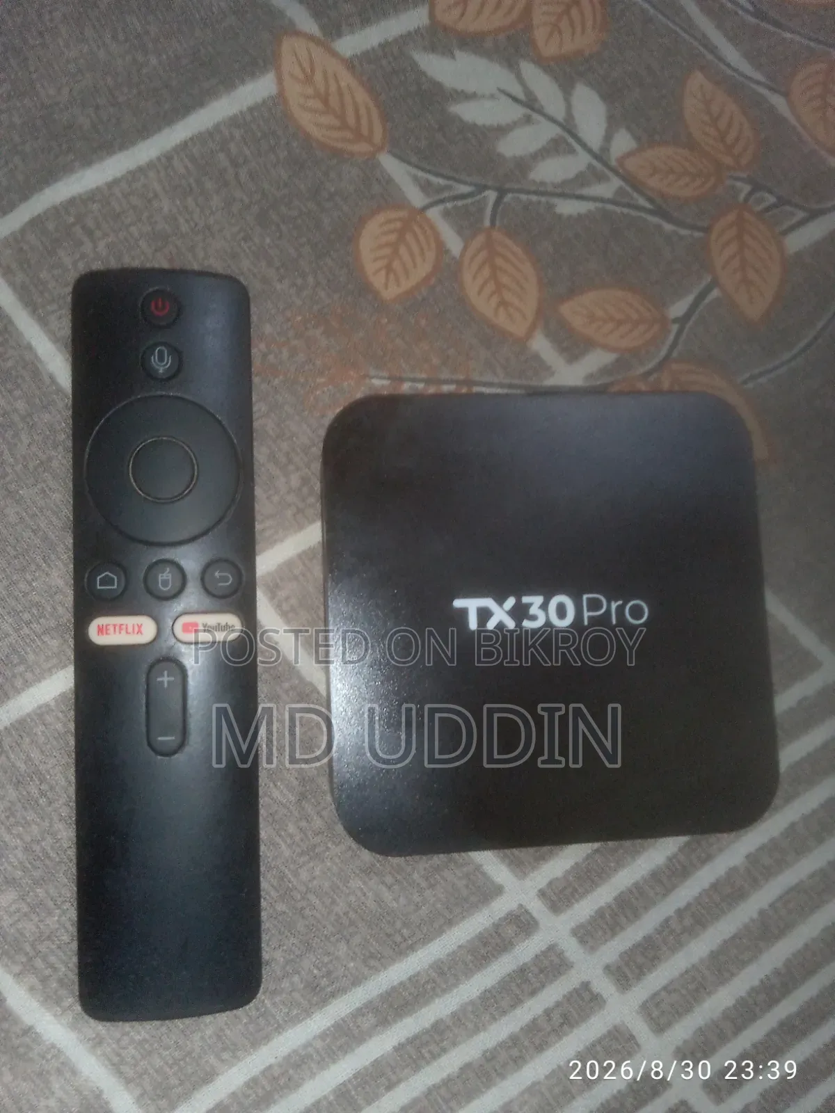বিক্রয় হইবে। Tx 30 Pro TV Box
