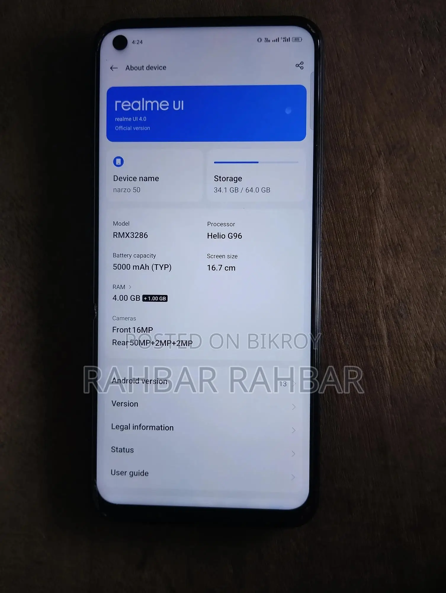 Realme Narzo 50 64 GB Black