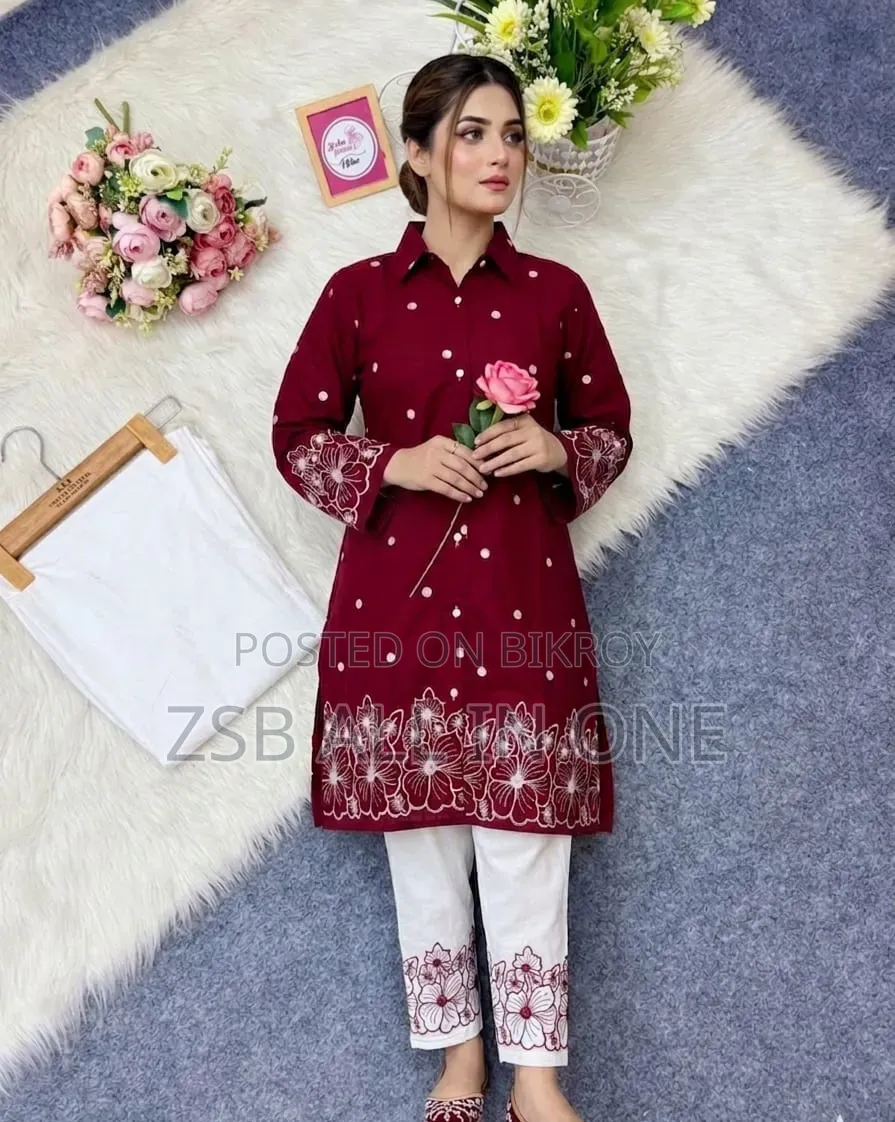 Stylish Embroidery Two Piece Co-Ord Set