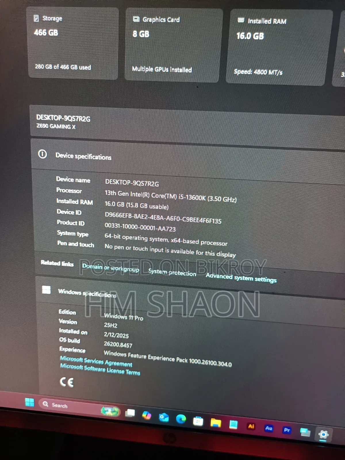 Gigabyte GA-H110MSTX-HD3-ZK 16GB Intel Core i5 SSD 500GB