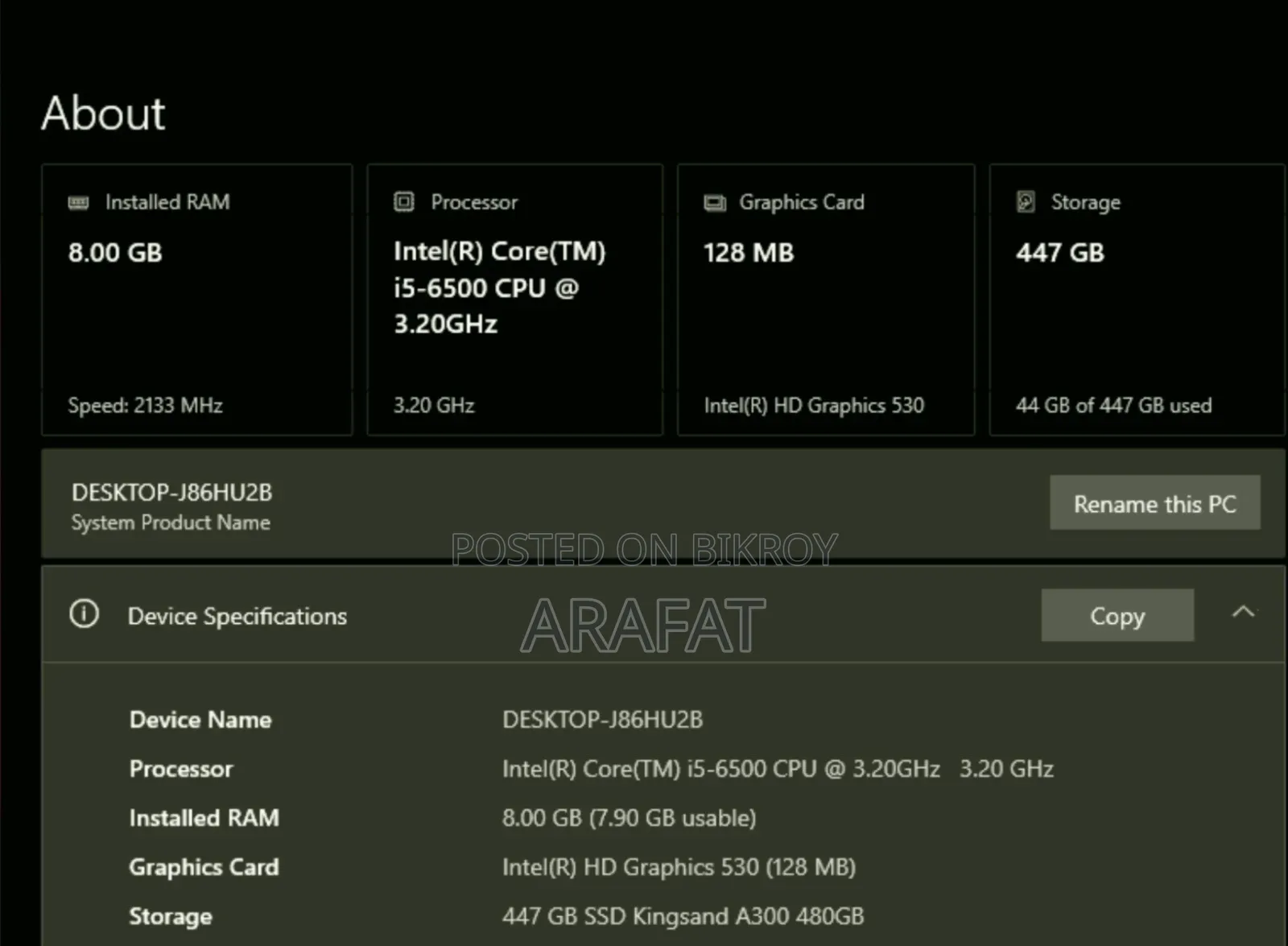 Desktop Computer Asus 8GB Intel Core i5 SSD 512GB
