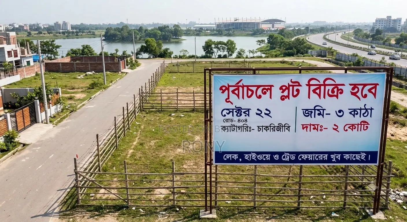 পূর্বাচলে প্লট বিক্রি হবে।  সেক্টর ২২   জমি- ৩ কাঠা।