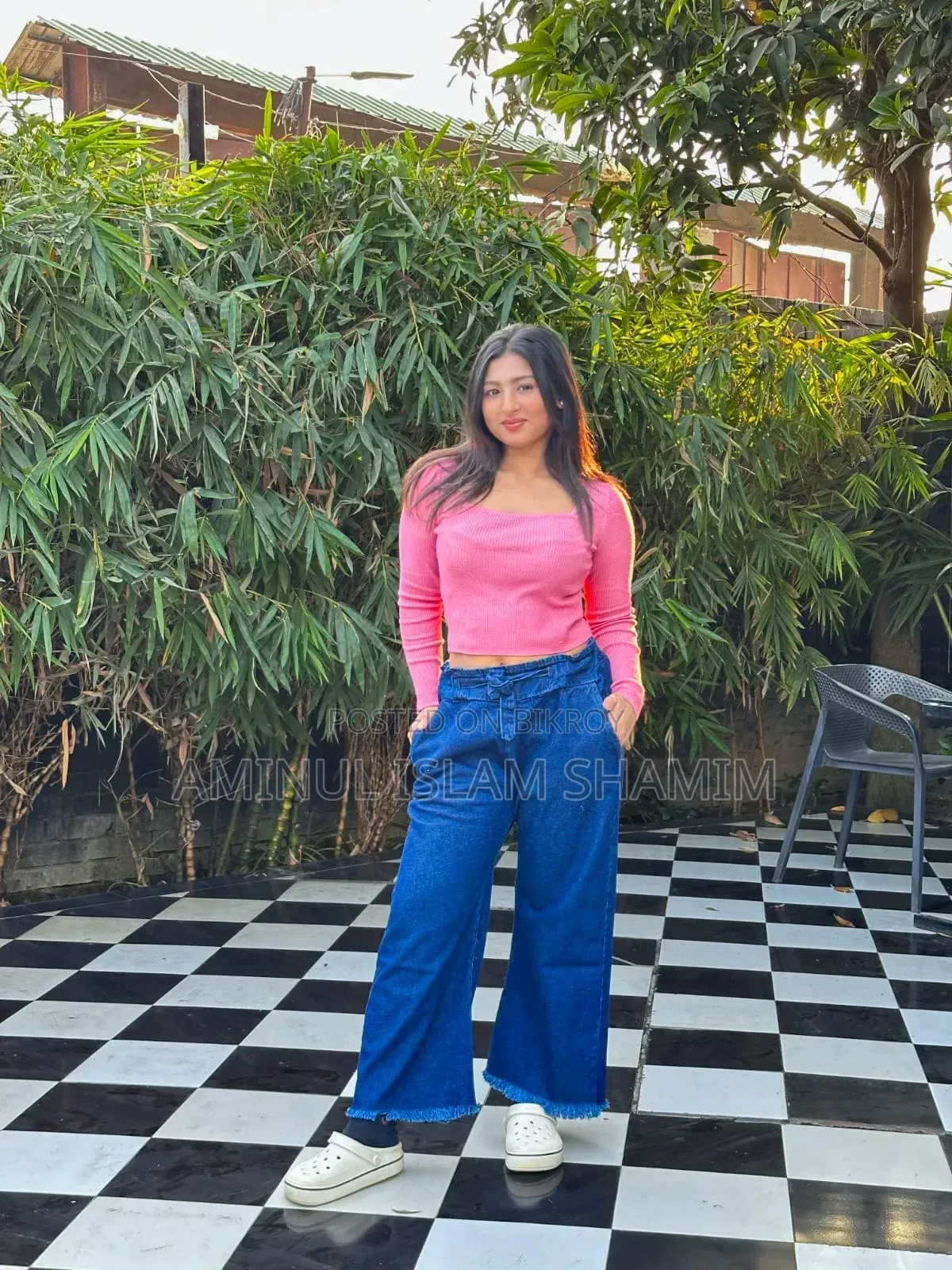 Stylish Women’s Soft Denim Palazzo Pant -