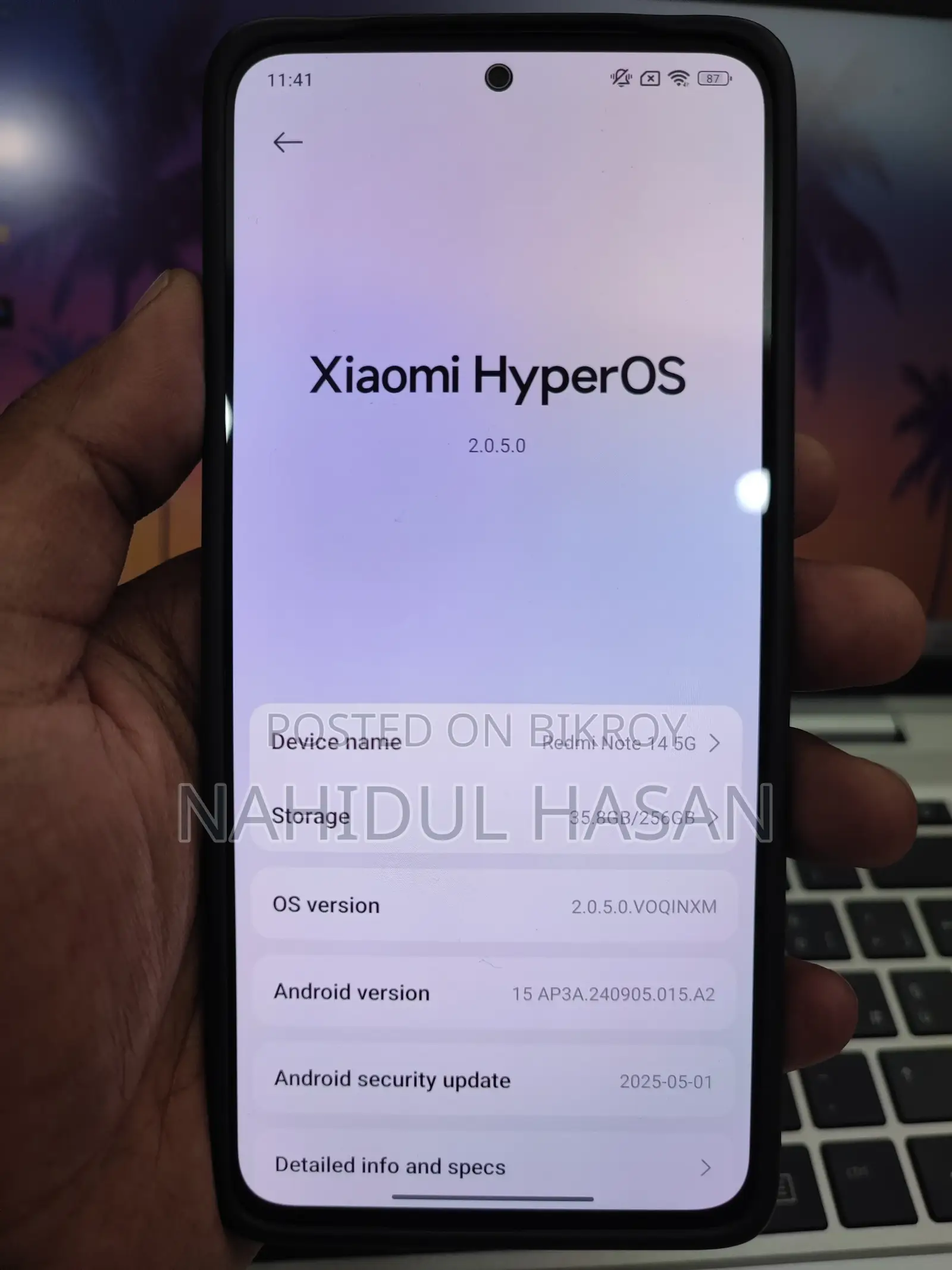 শাওমি রেডমি নোট ১৪ ৫জি ২৫৬ জিবি কালো