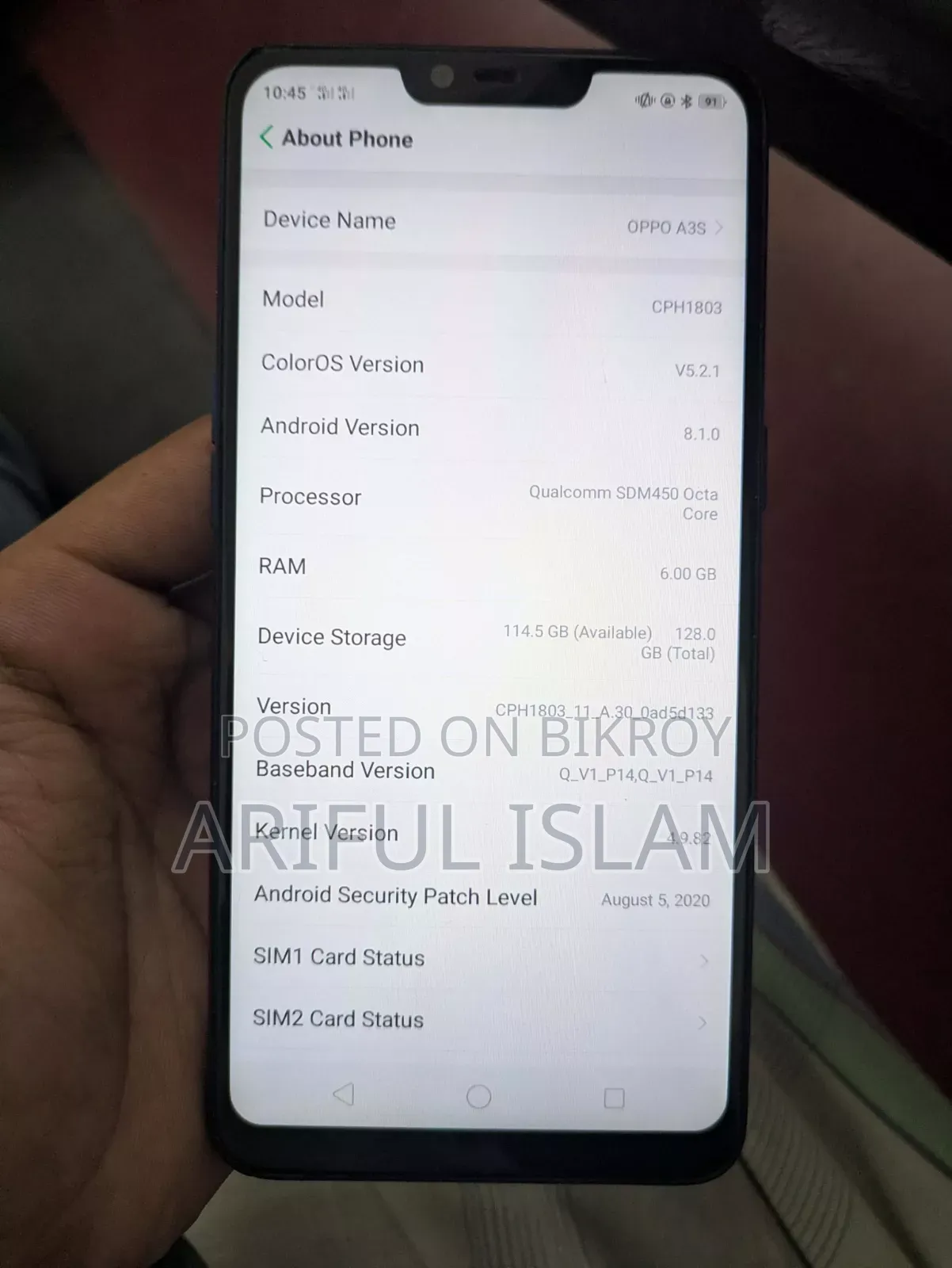 Oppo A3s 64 GB Purple