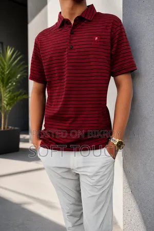 Fashion Striped Polo Shirt for Men – Modern Look, Everyday Wear