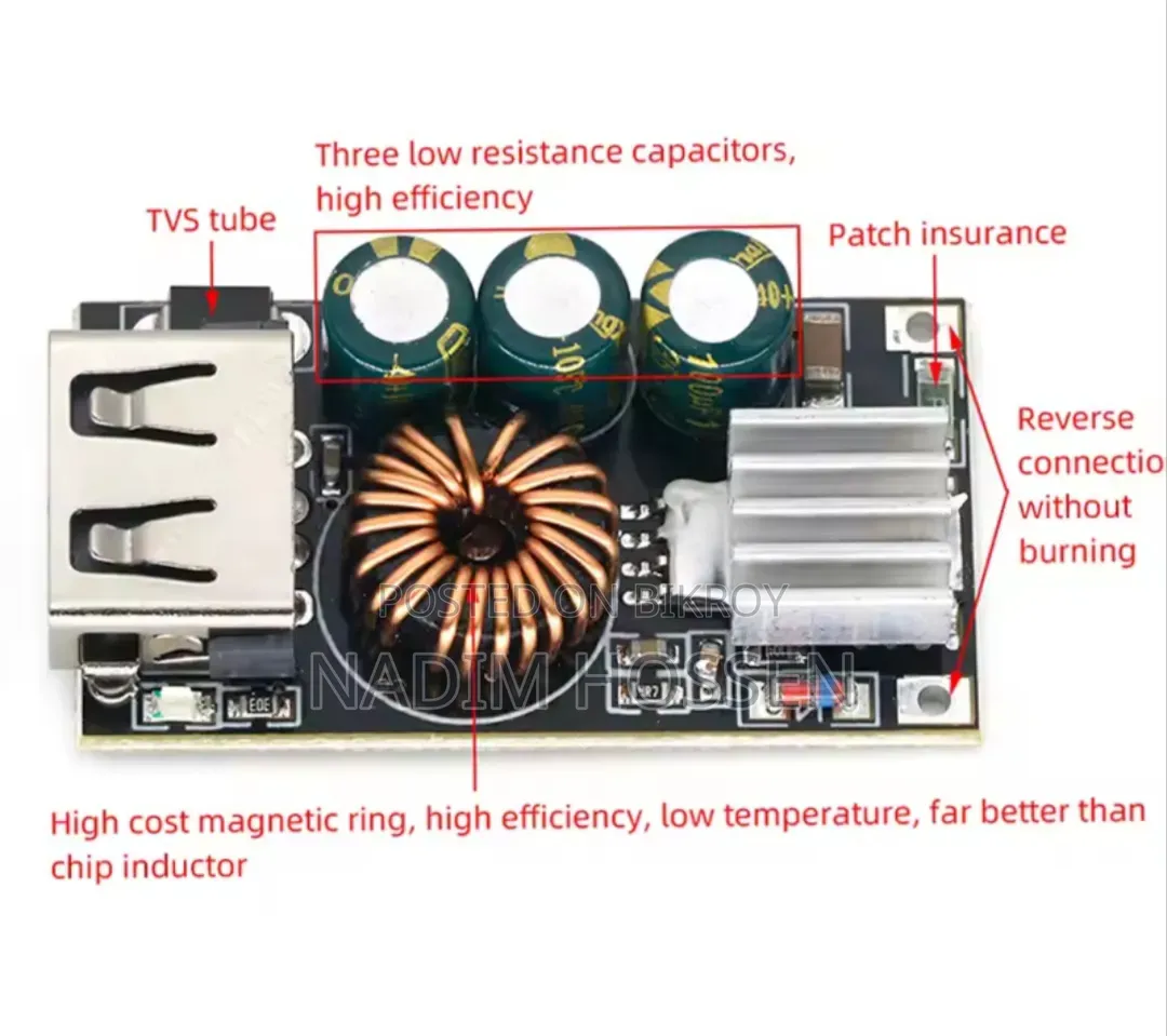 QC3.0 DIY ফাস্ট চার্জার – 24W স্টেপ-ডাউন মডিউল
