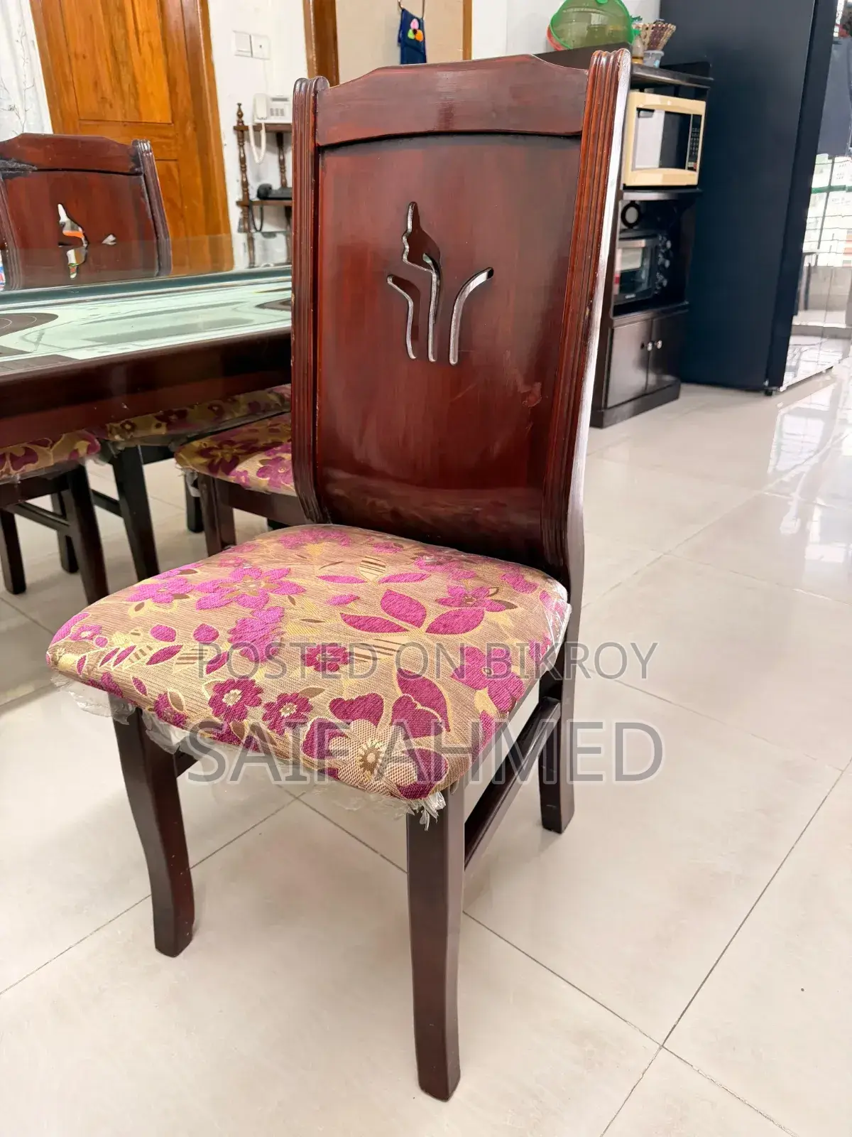 ডাইনিং টেবিল।Canadian Wood Dining Table Set বিক্রি হবে | Premium Glass