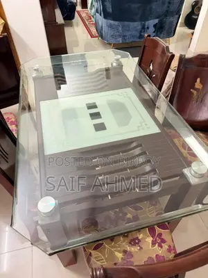 ডাইনিং টেবিল।Canadian Wood Dining Table Set বিক্রি হবে | Premium Glass