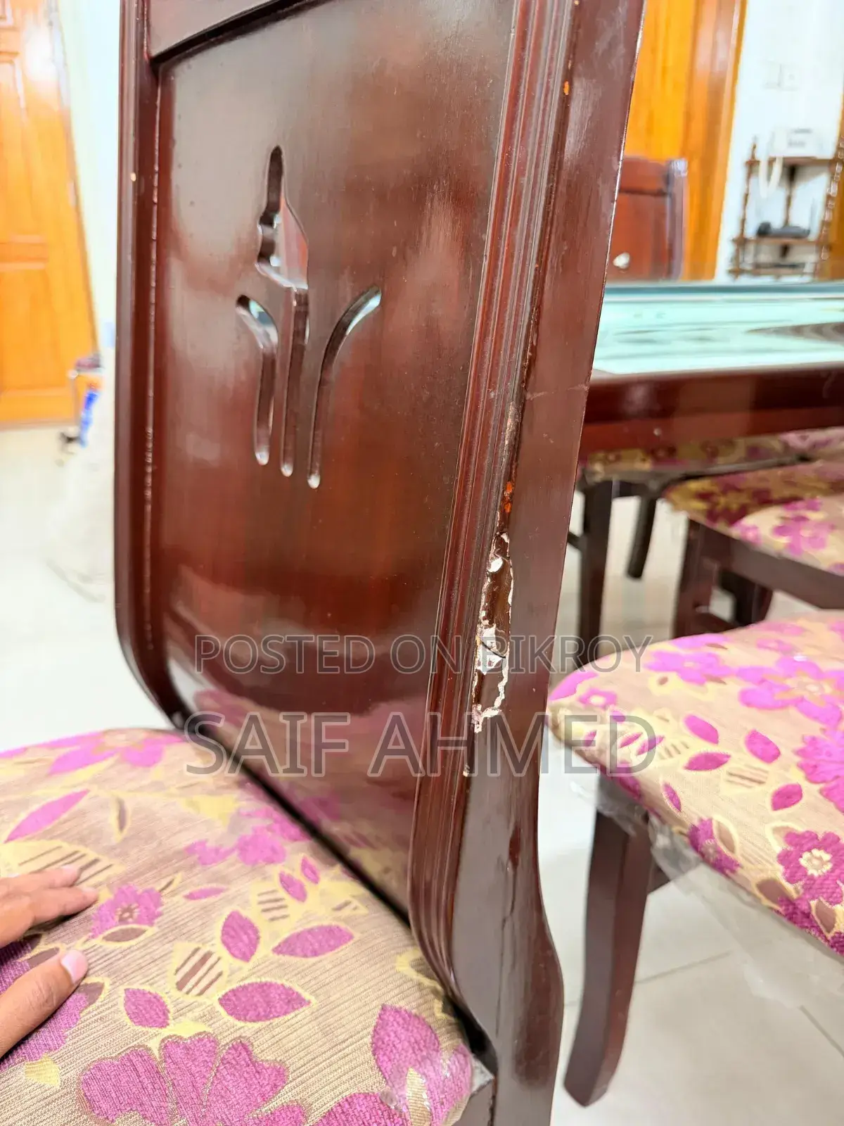 ডাইনিং টেবিল।Canadian Wood Dining Table Set বিক্রি হবে | Premium Glass