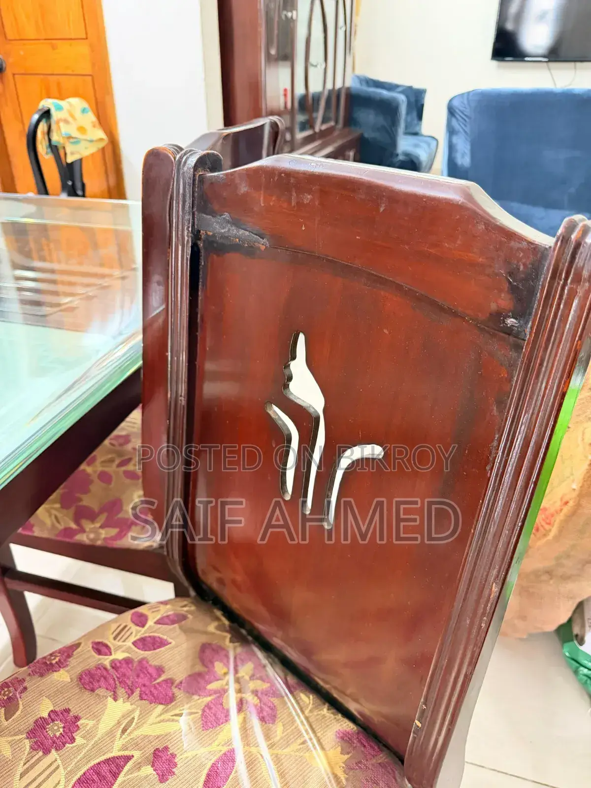 ডাইনিং টেবিল।Canadian Wood Dining Table Set বিক্রি হবে | Premium Glass