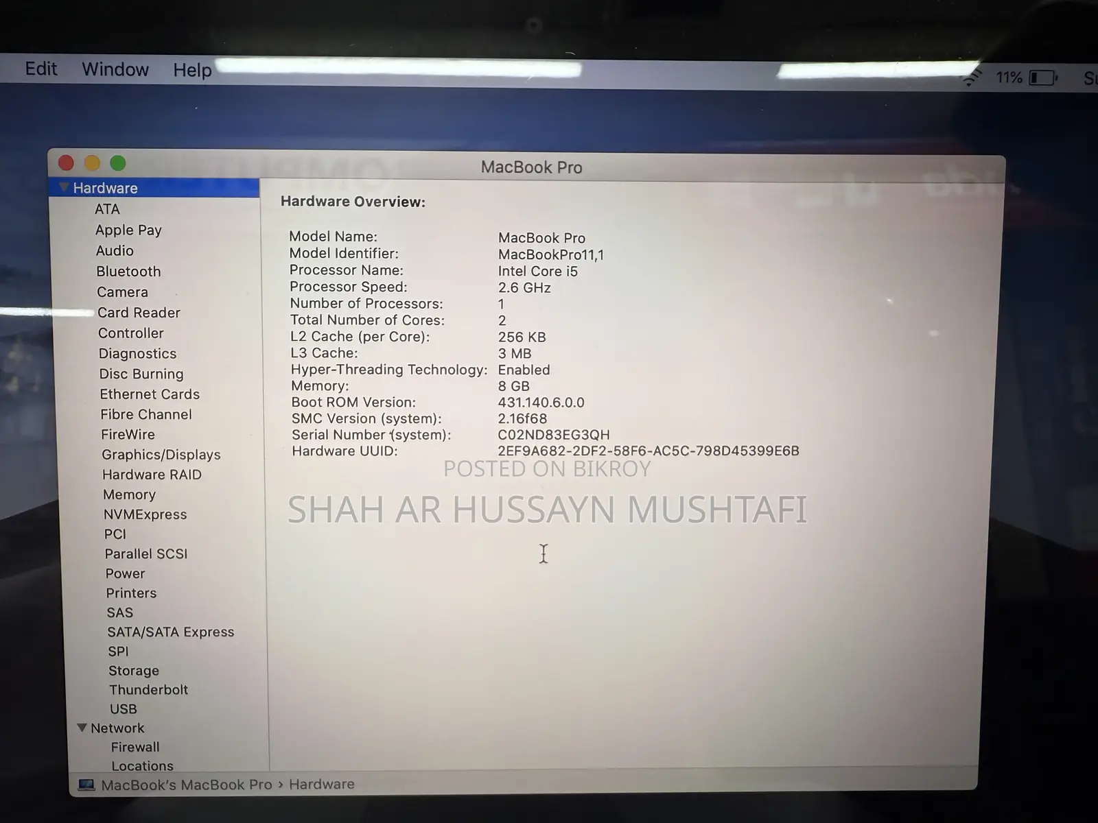 Laptop Apple MacBook Pro 2014 8GB Intel Core i5 SSD 128GB