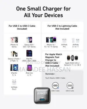 Anker Nano Fast Charger 20W for iPhone,Samsung and Google Pixel Series