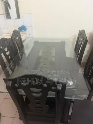 স্মার্ট ডাইনিং টেবিল সেট উইথ গ্লাস টপ (৬ চেয়ার)