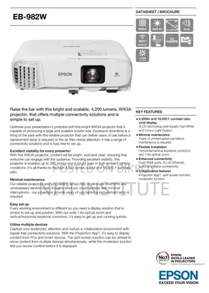 Epson EB-982W 4200 Lumens Lamp Projector