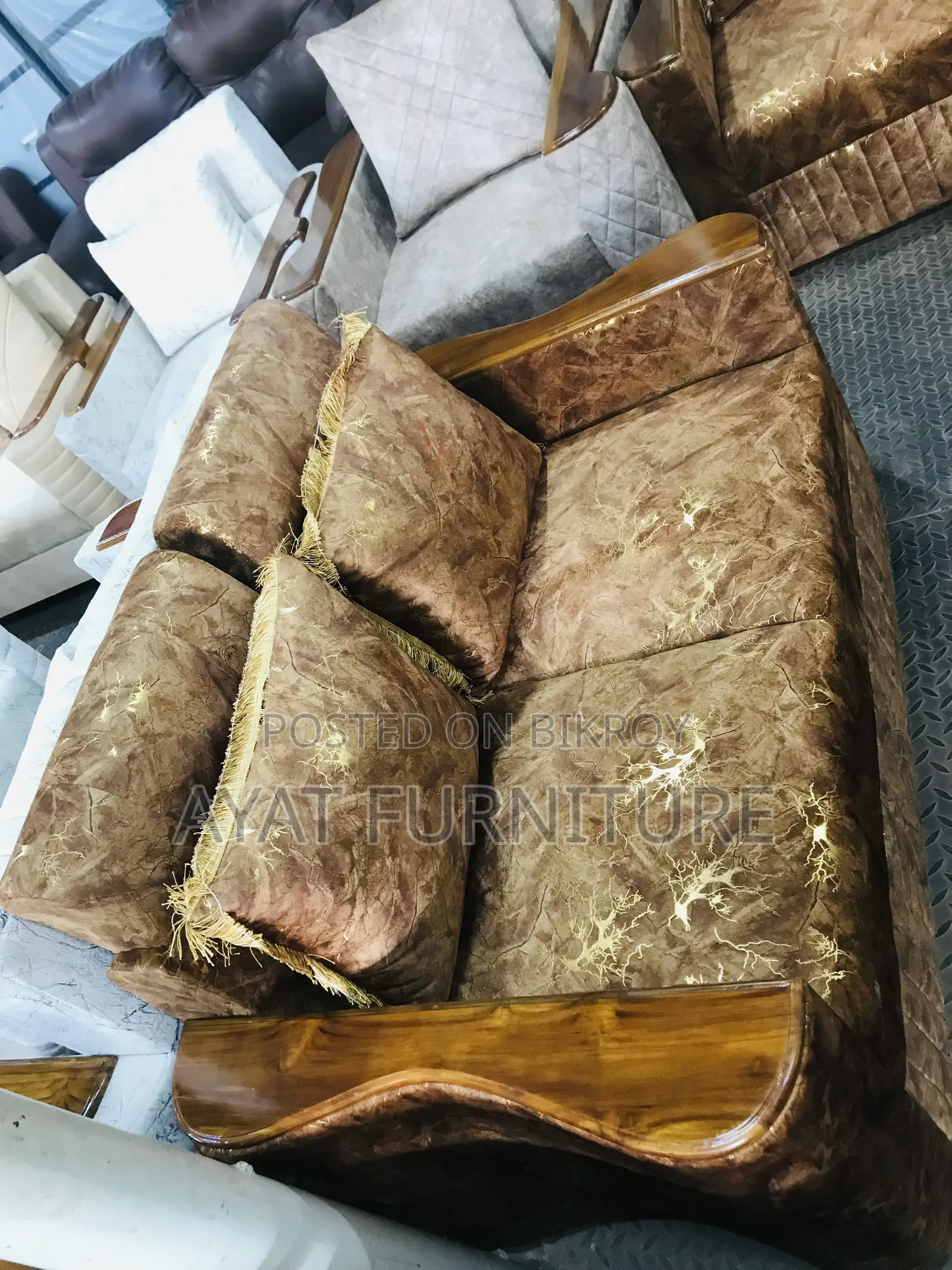 সোফা ২+২+১ সলিট ৪"ফোম বেলবেট কাপড়