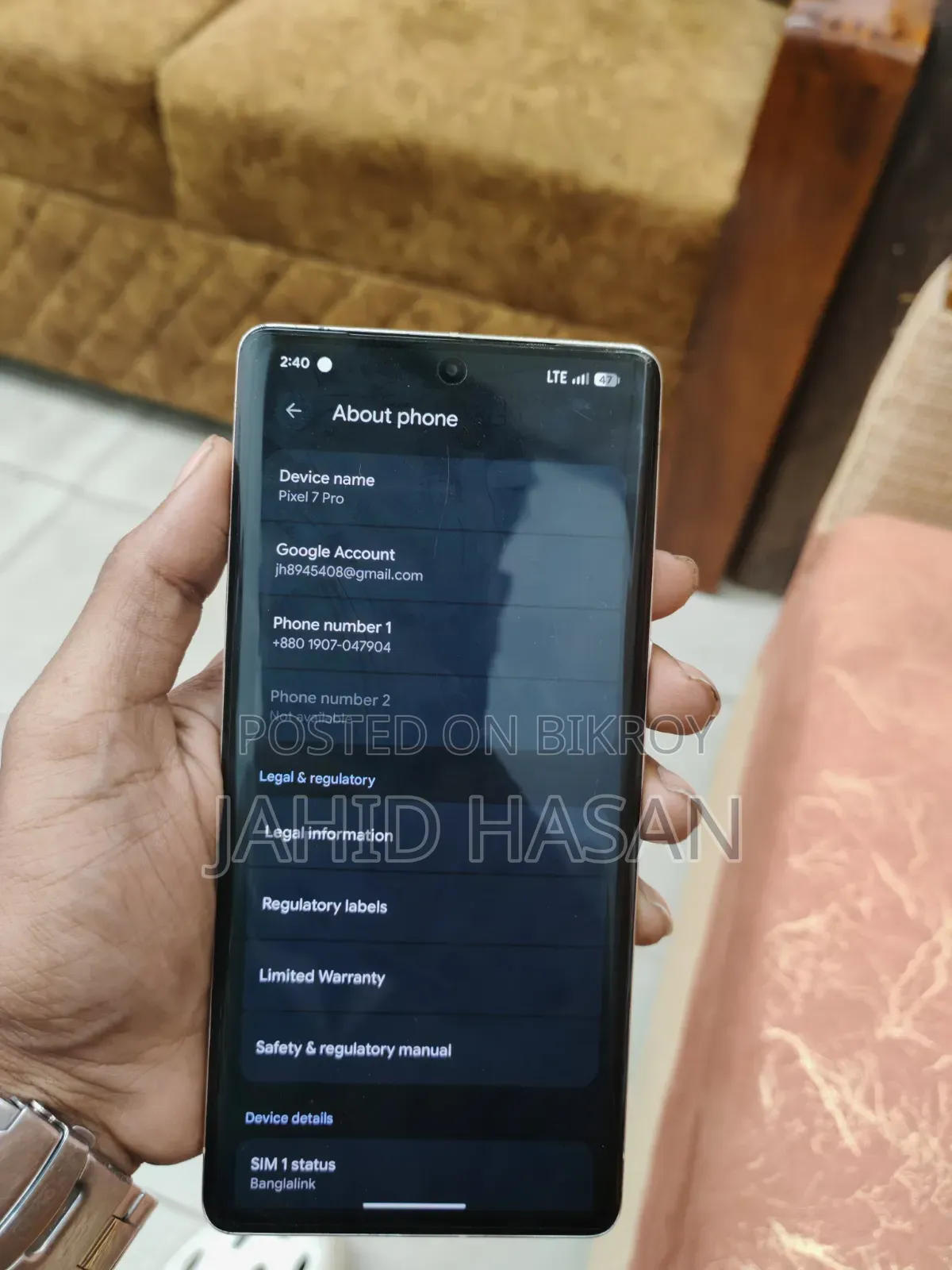 Google Pixel 7 Pro 128 GB Gray