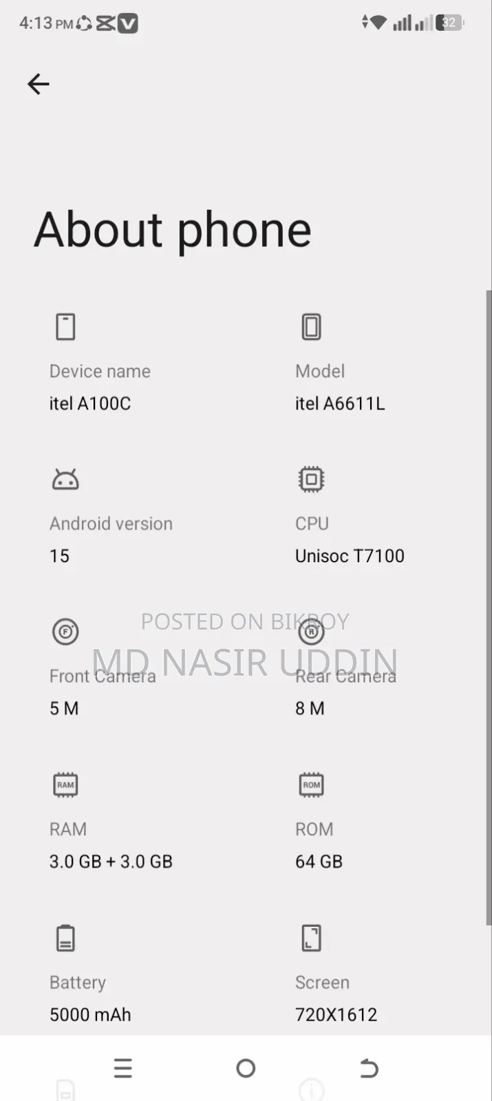 Itel A100 128 GB Rose Gold