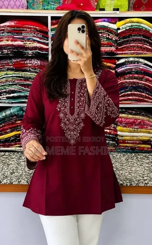 One Piece Ebmroidery Short Kurti