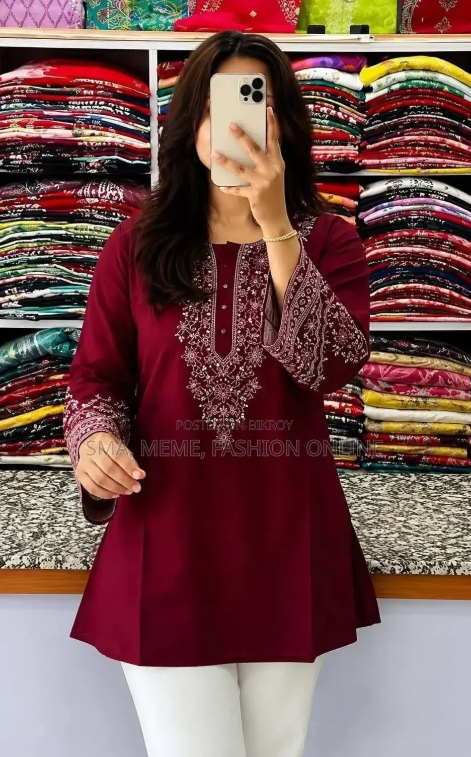 One Piece Ebmroidery Short Kurti