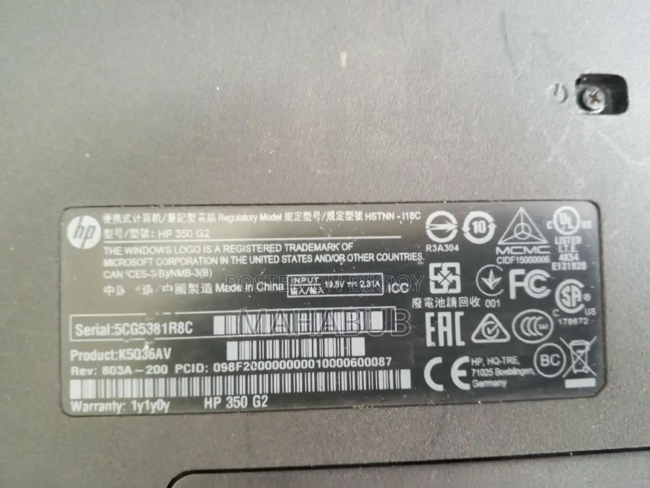 Laptop HP 350 G2 4GB Intel Core i3 HDD 500GB