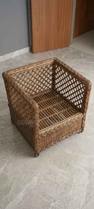 Rattan Cane Single Seater (বেতের সিঙ্গেল সফা) + Two Teapoys