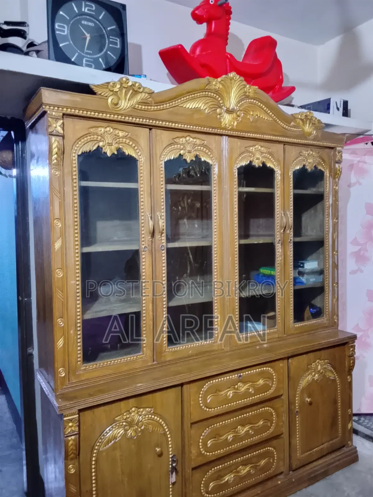শোকেস সেগুন কাঠের