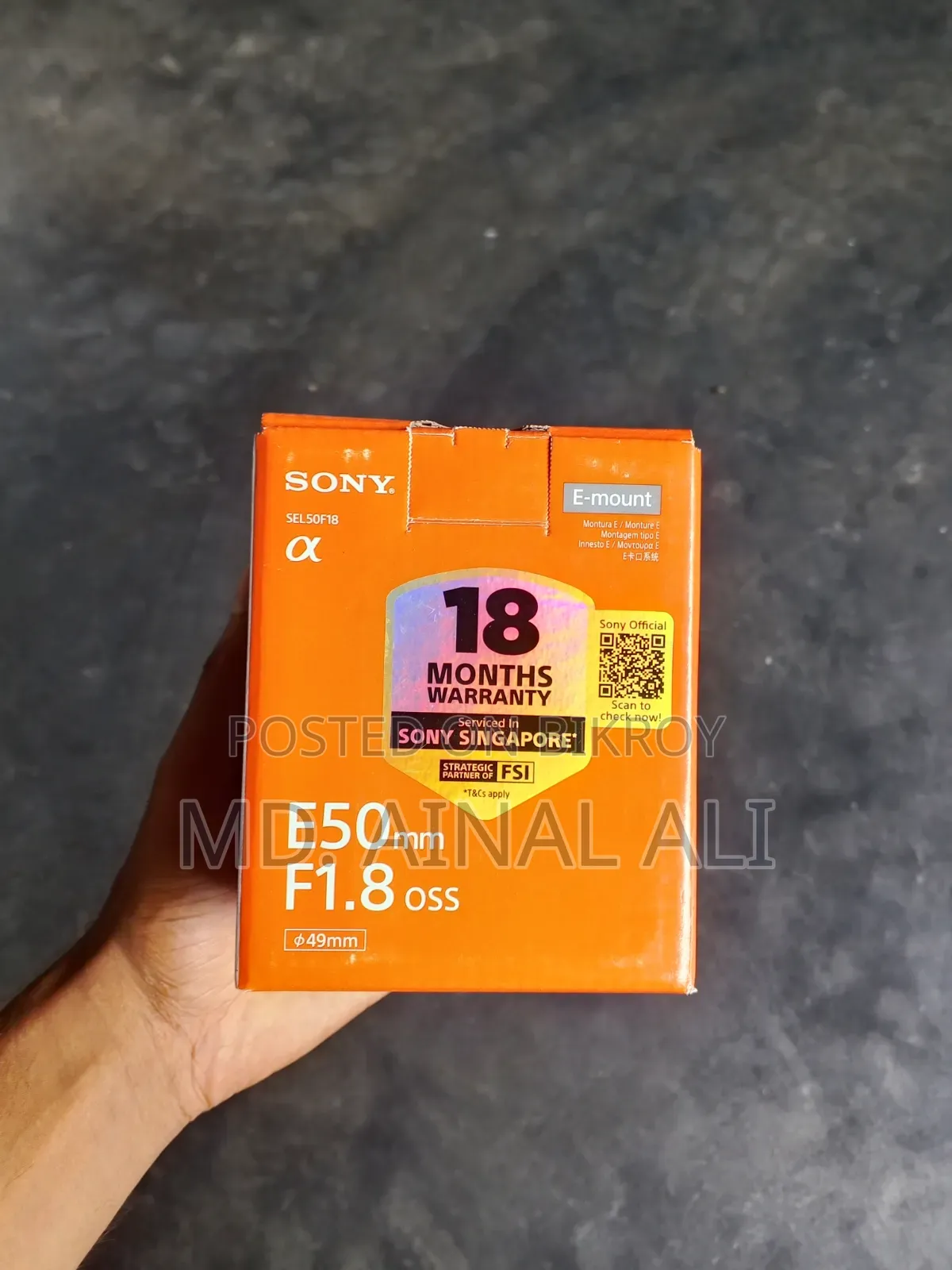 Sony E Mount 50mm F/1.8 Oss Lens