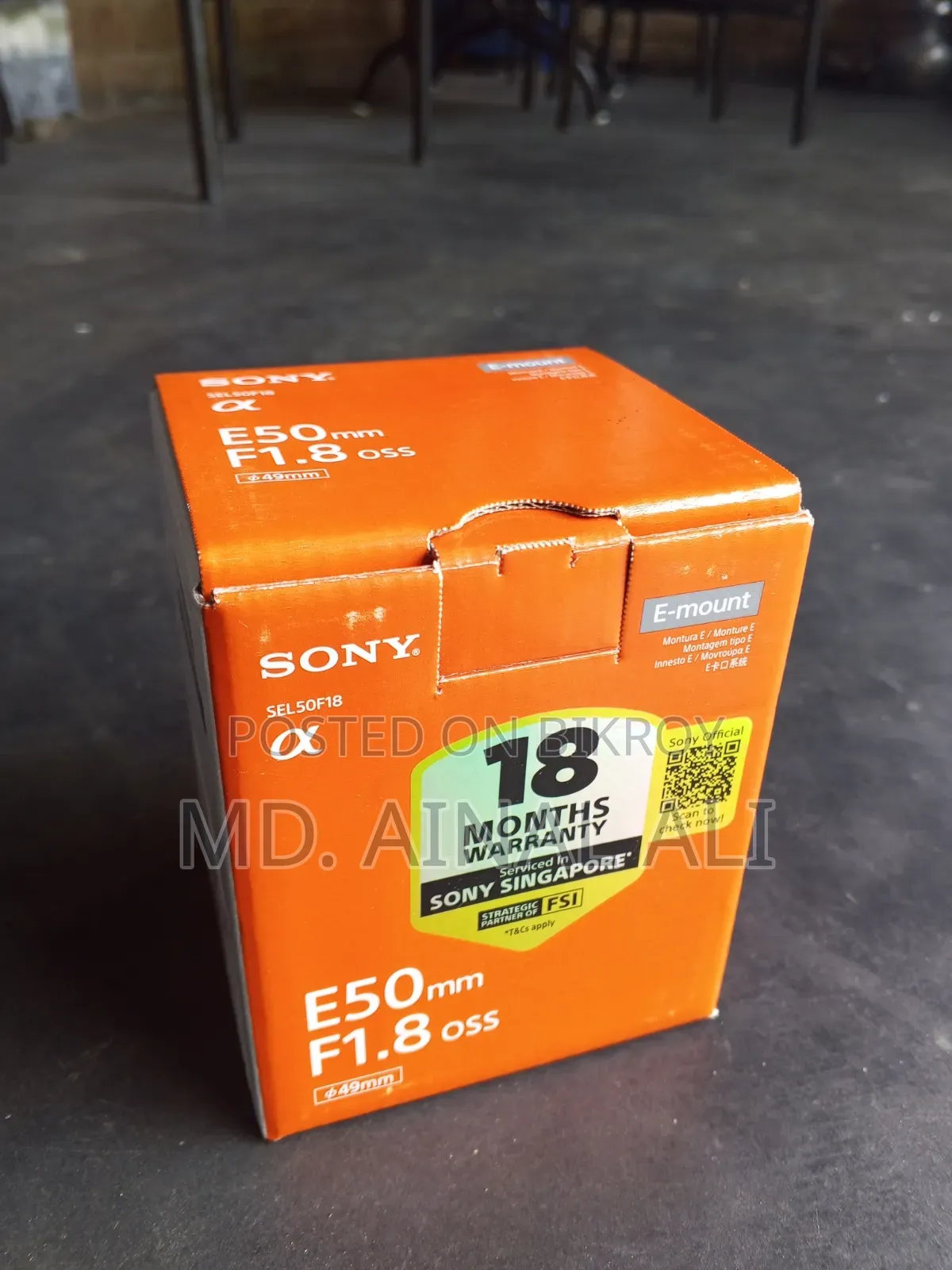 Sony E Mount 50mm F/1.8 Oss Lens