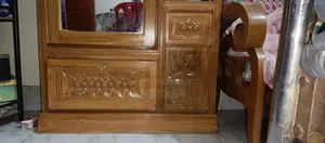 সেগুন কাঠের চমৎকার ড্রেসিং টেবিল কাম আলমারি