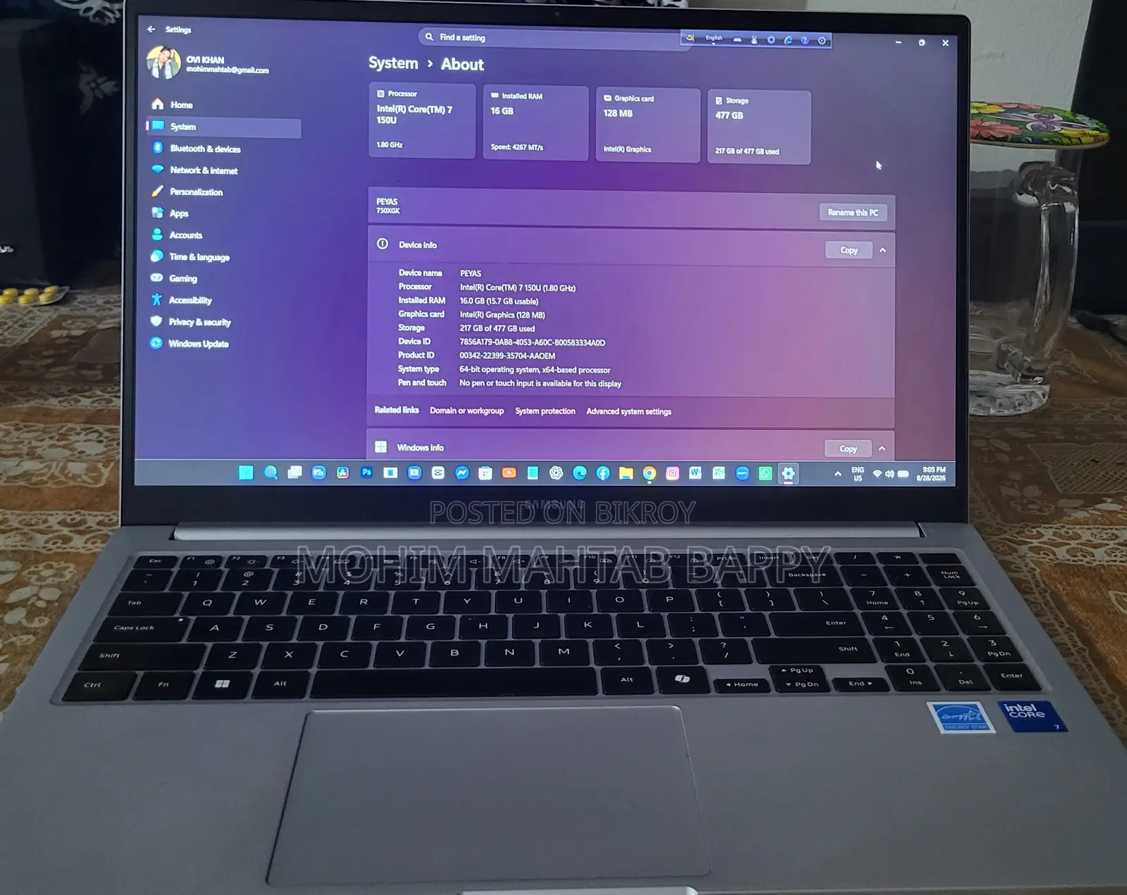Laptop Samsung Galaxy Book4 16GB Intel Core i7 SSD 500GB