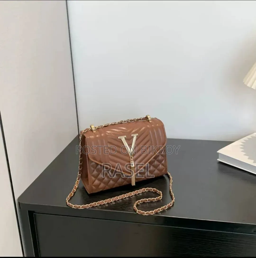 V Letter Tassel Purse Bag