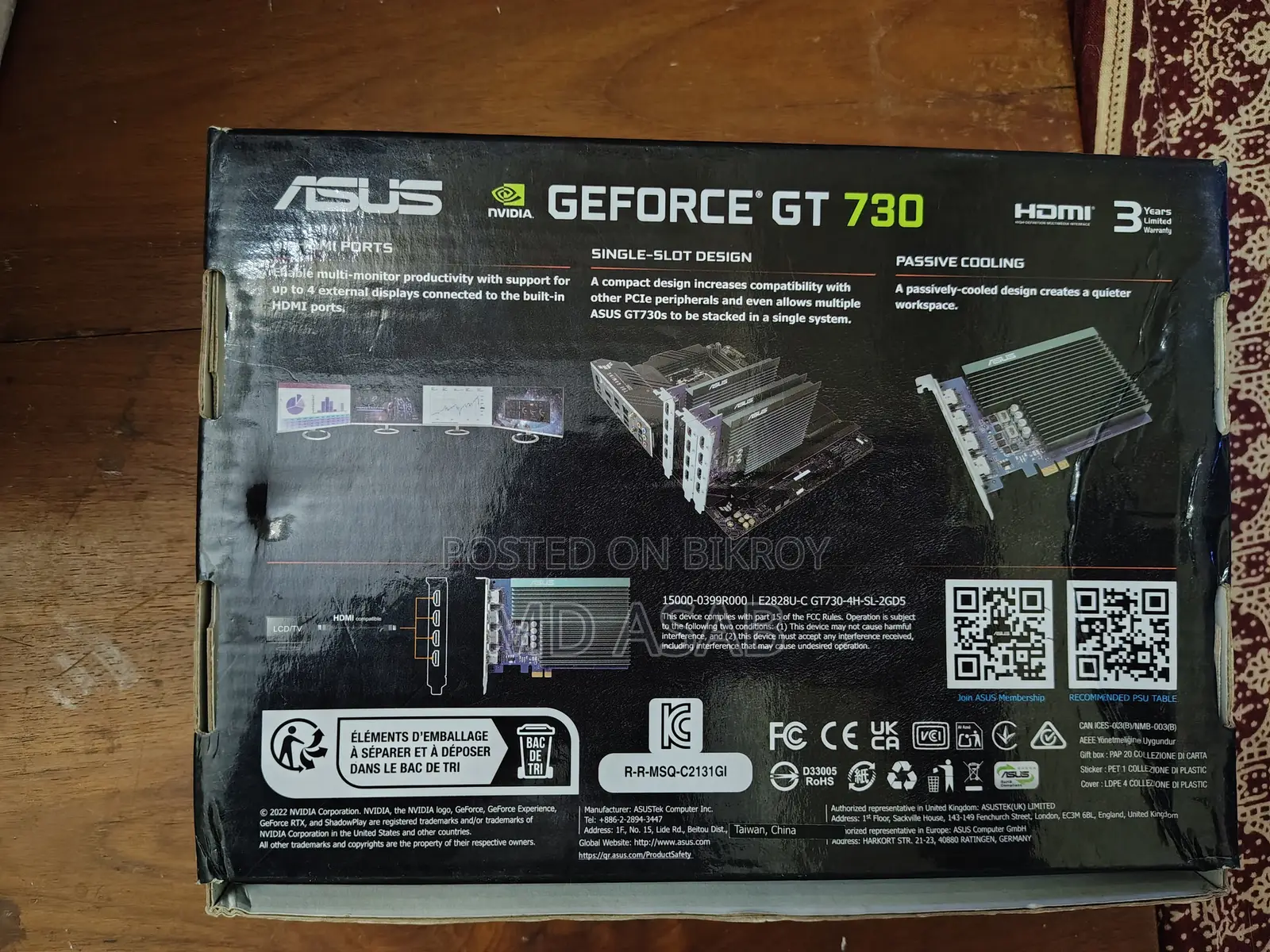 ASUS GeForce GT 730 2GB GDDR5 4 HDMI Graphics Card