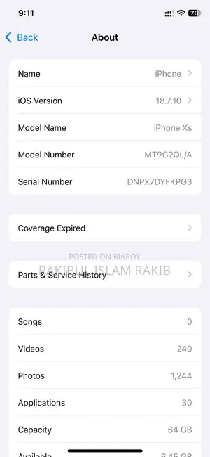 Apple iPhone XS 64 GB White