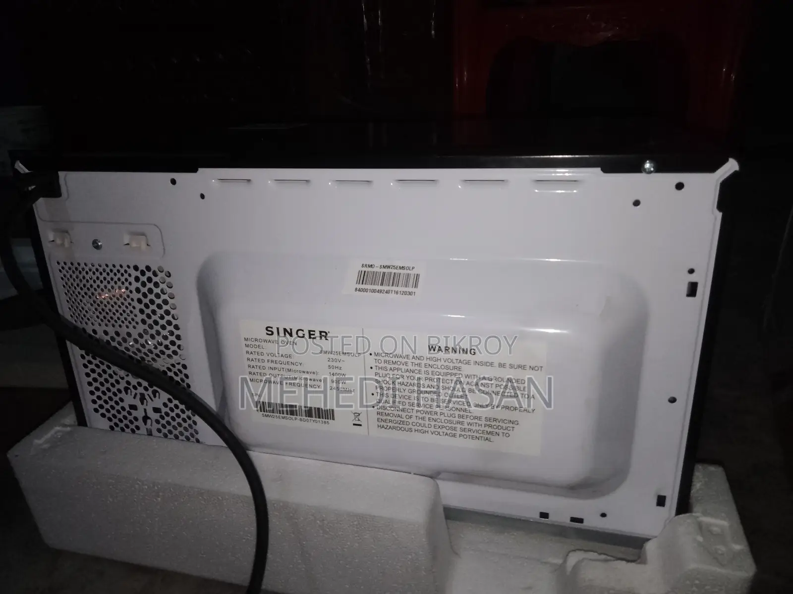 Singer 25L Microwave Oven (SMW25EMSOLP) -With Box & Warranty Card.
