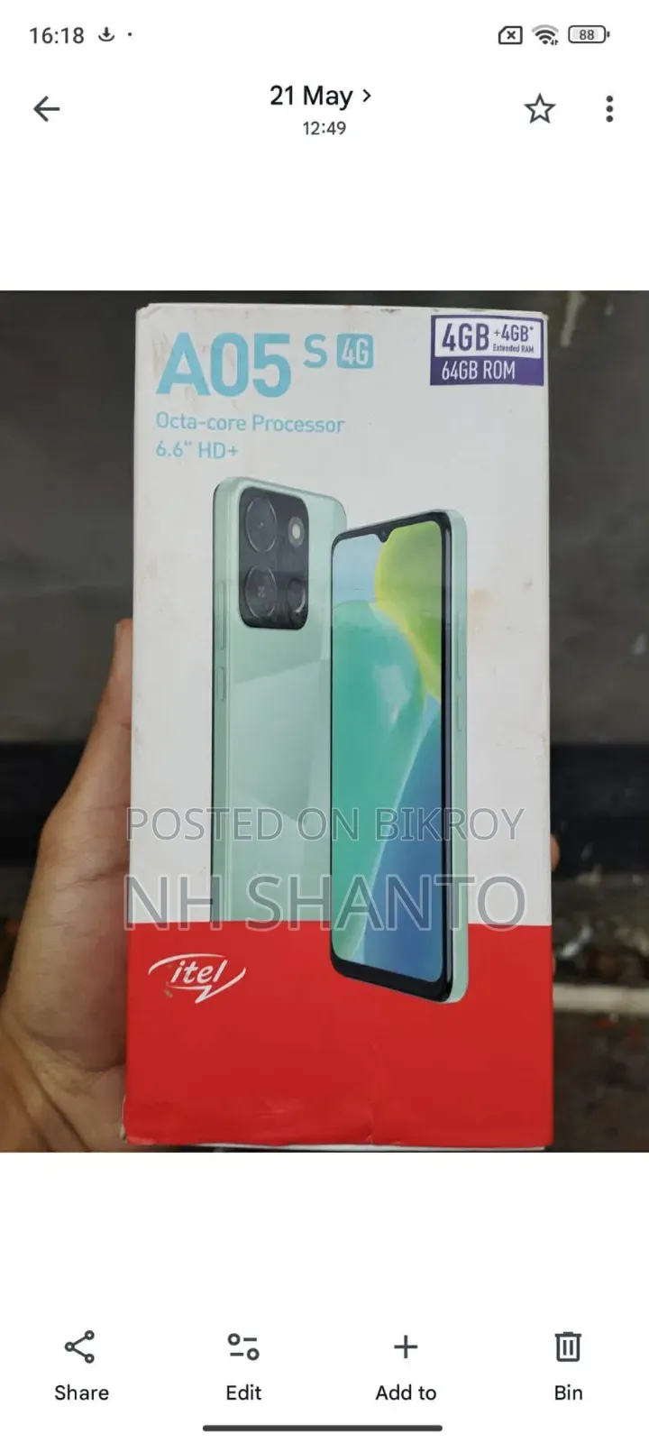 Itel A05s 32 GB Black