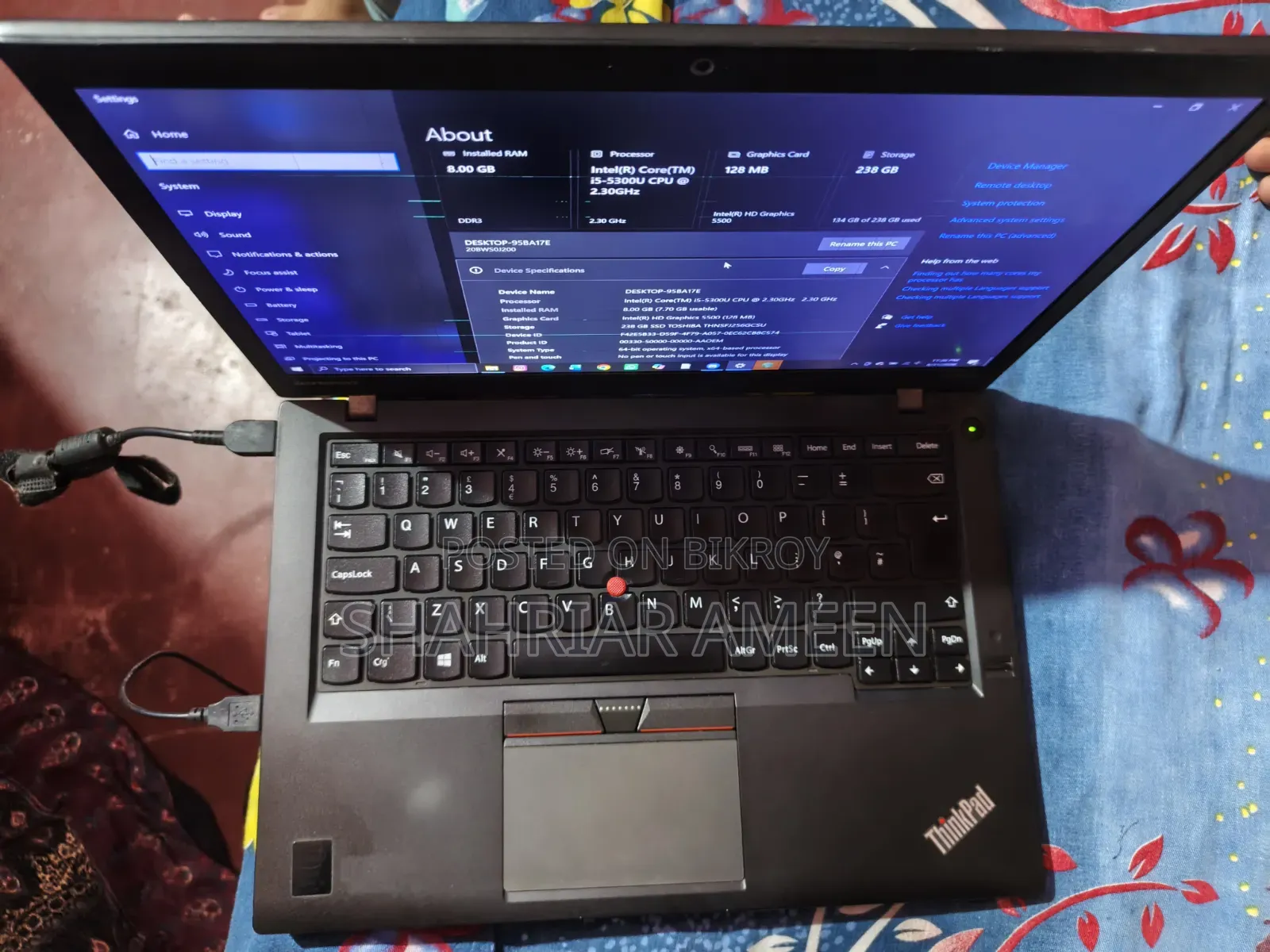 Laptop Lenovo ThinkPad T450 8GB Intel Core i5 SSD 256GB