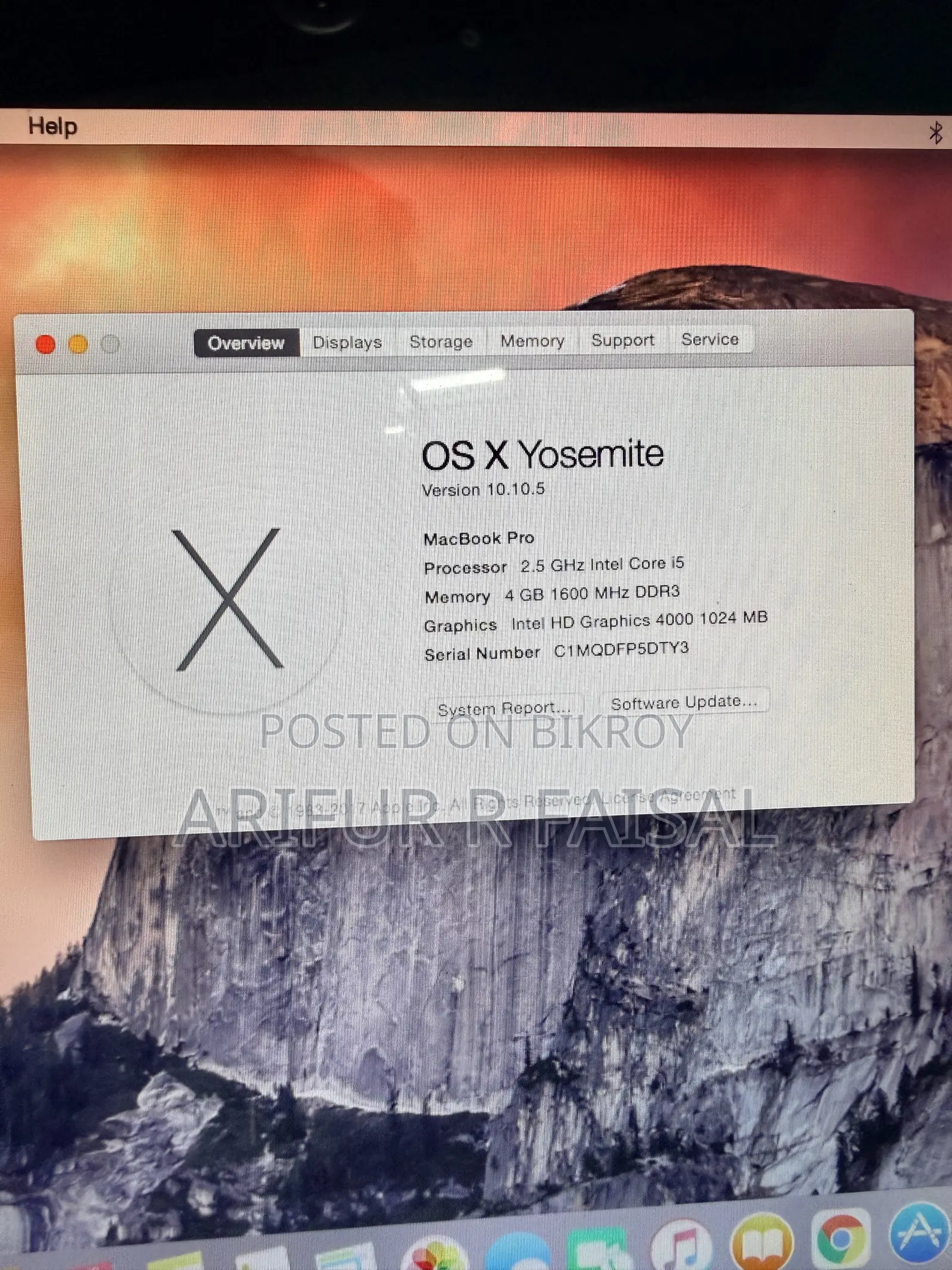 Laptop Apple MacBook Pro 4GB Intel Core i5 HDD 500GB