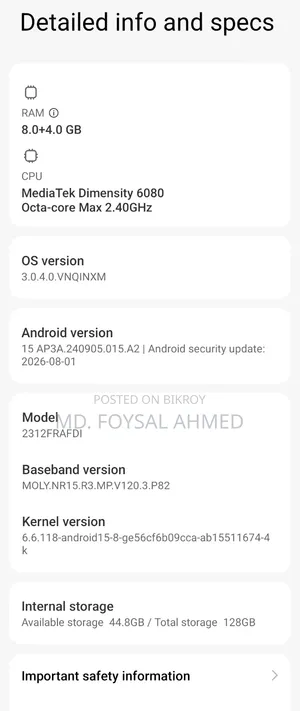Xiaomi Poco X6 256 GB Black