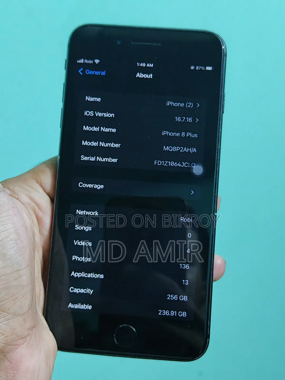 Apple iPhone 8 Plus 256 GB Black