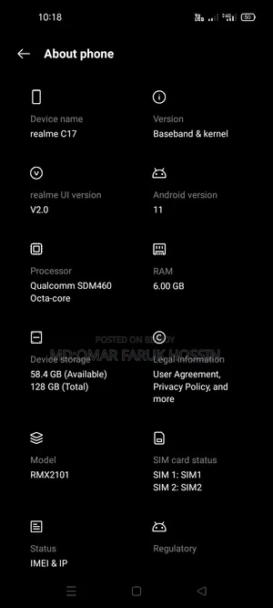 Realme C17 128 GB Blue