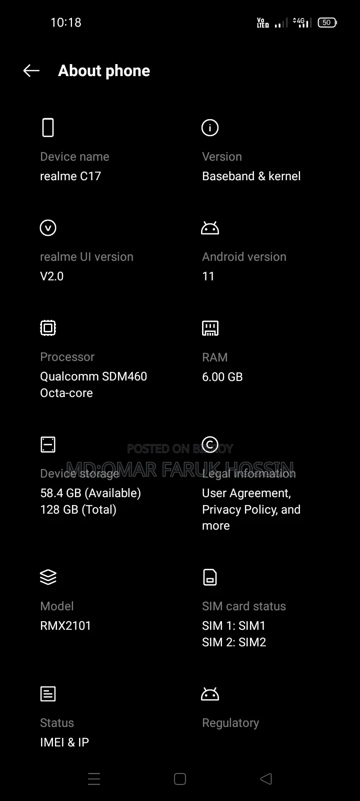 Realme C17 128 GB Blue