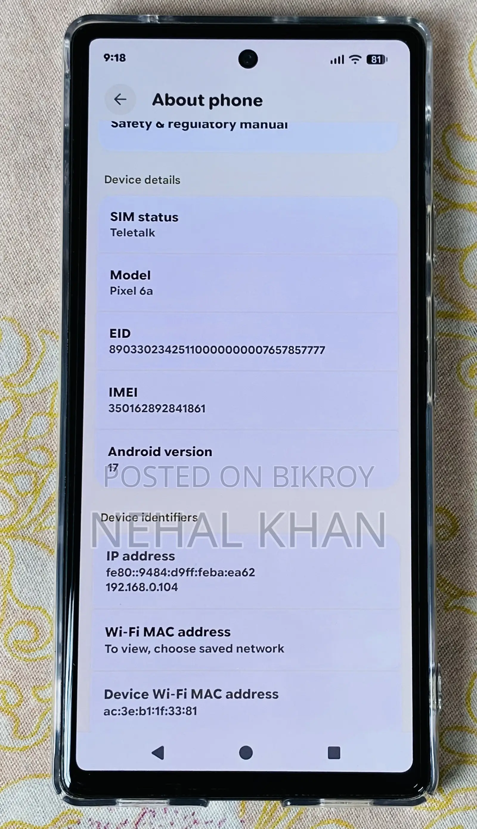 Google Pixel 6a 128 GB Blue