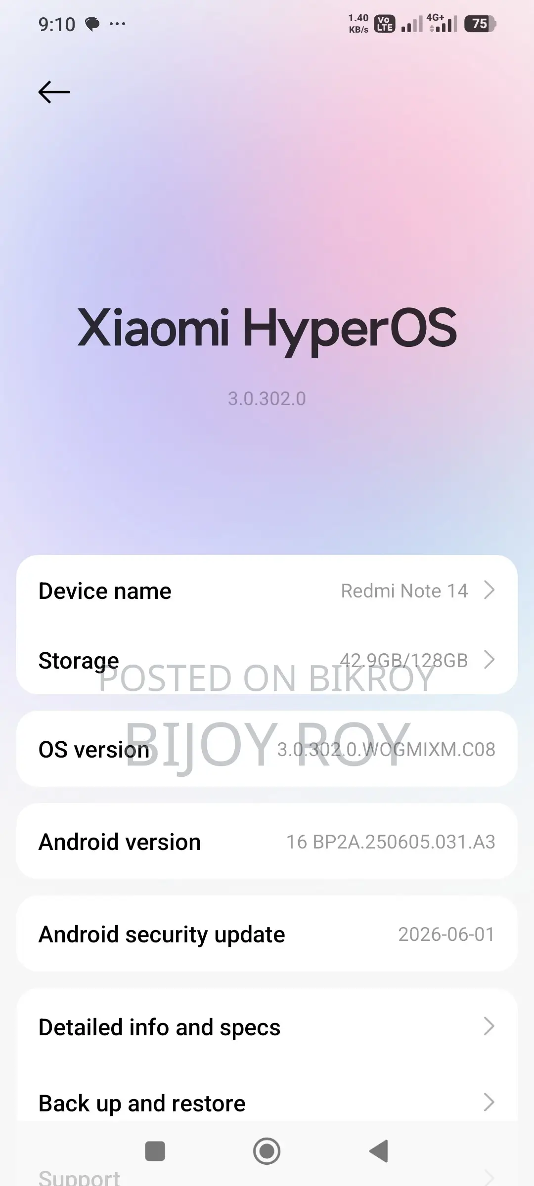 Xiaomi Redmi Note 14 4G 128 GB Black