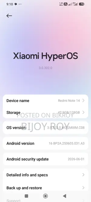 Xiaomi Redmi Note 14 4G 128 GB Black